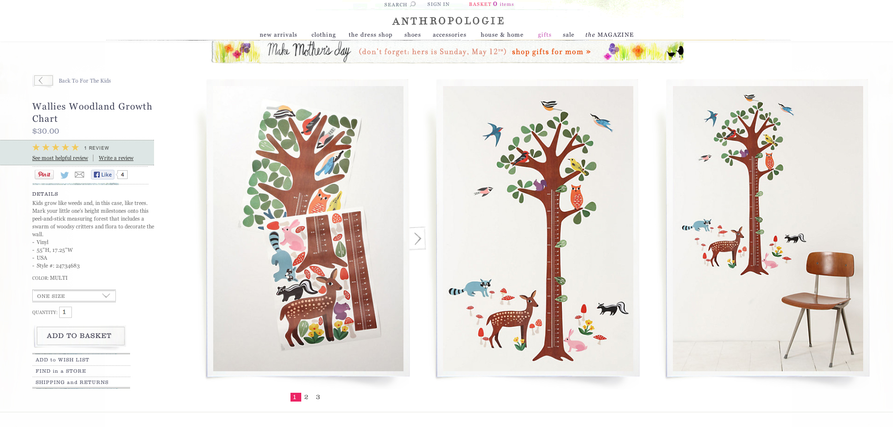 Anthropologie Growth Chart